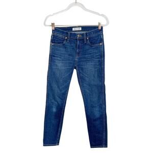 Madewell 25 Blue 9" High Riser Skinny Skinny Crop Jeans Cotton Stretch E8793